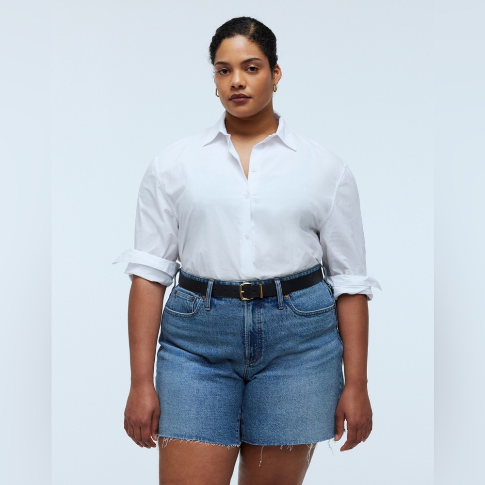 NWOT Madewell Plus Curvy Perfect Vintage Mid-Length Jean Short in Dewberry Wash